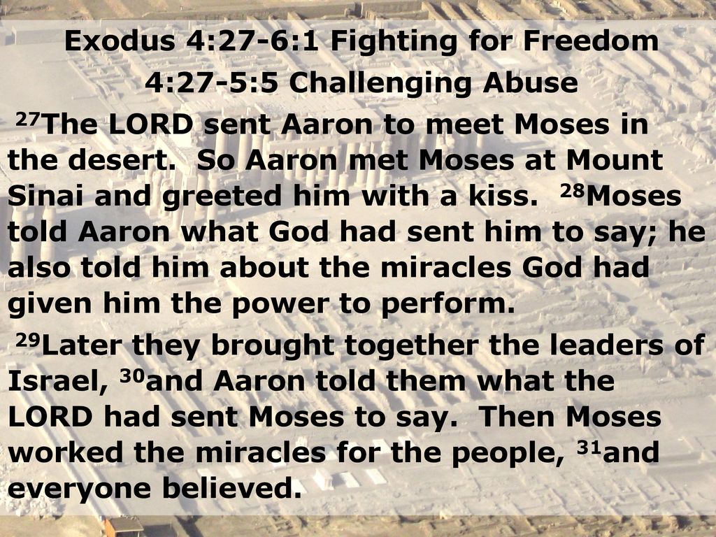 Exodus 4 top to 6
